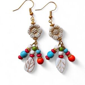 Handmade Floral Beaded Earrings